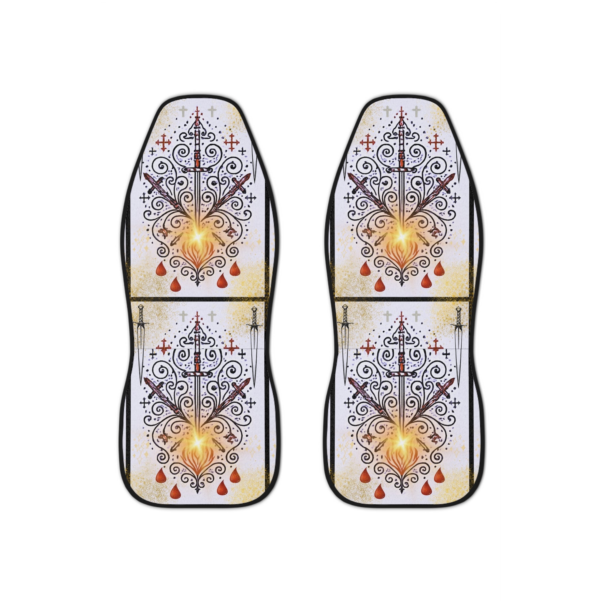 Bohemian Car Seat Covers -Voodoo Heart Collections, Backseat Protection, Auto Accessories, Gift for Travelers, Unique Car Decor