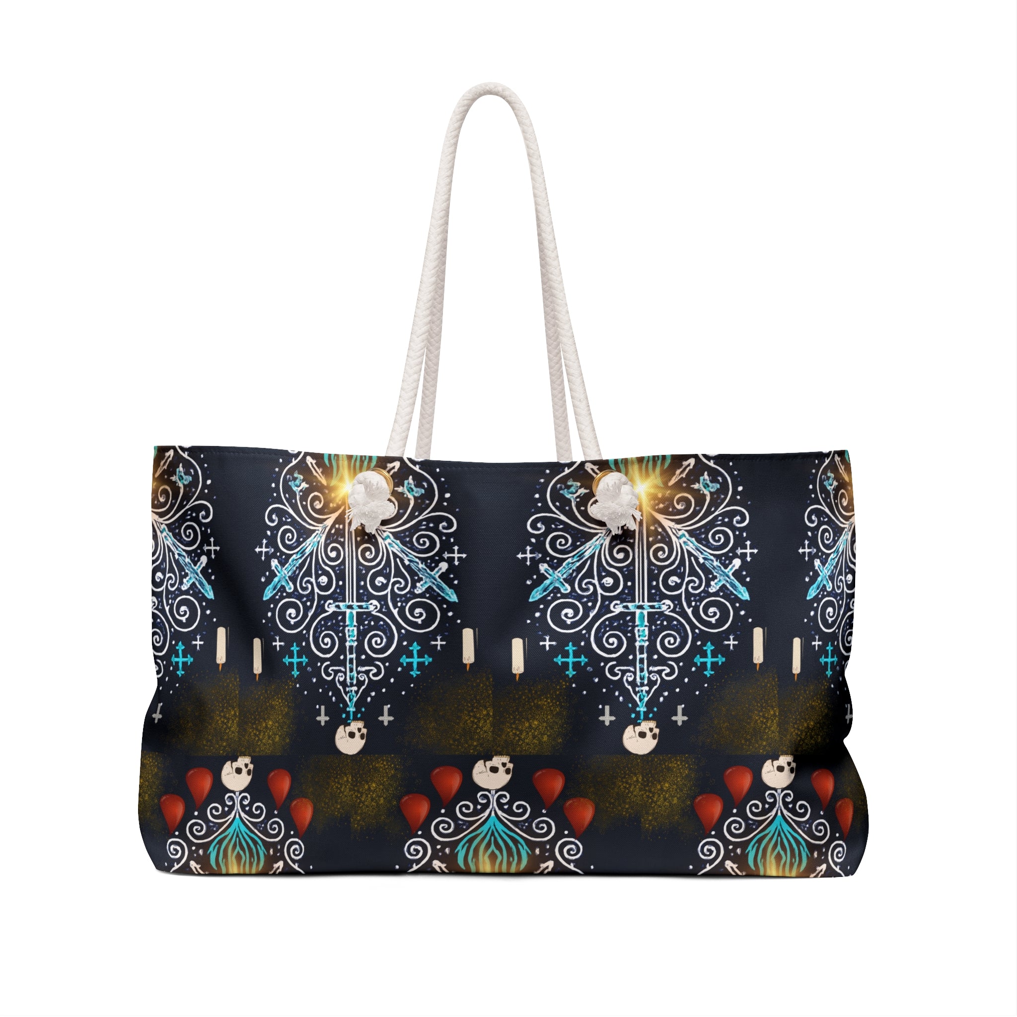 VeVe Ogou, Vibrant Gothic Weekender Bag: Perfect for Travel, Festivals, Gym, Beach, Gifts