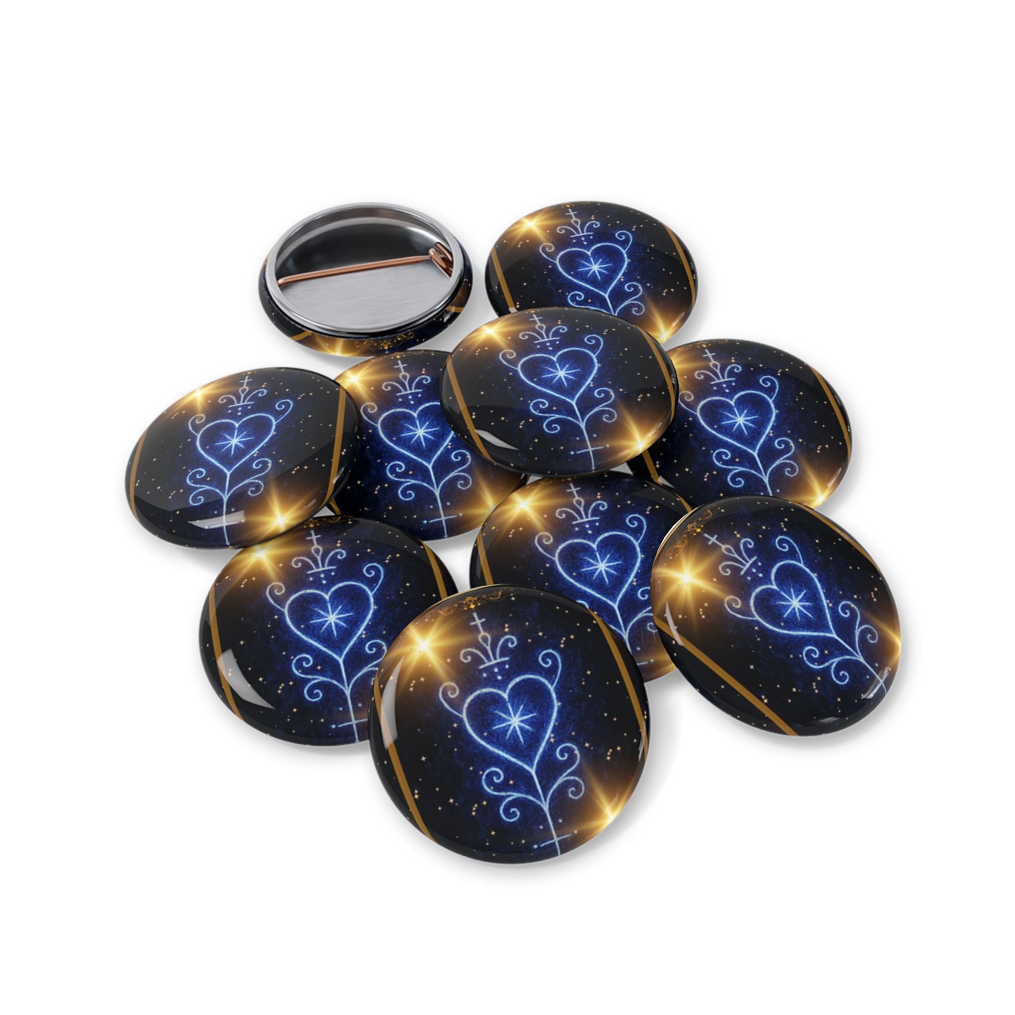Voodoo Heart  Collections, Round Pins, Cute Decor, Stylish Accessories, Gift for Friends, Badge for Jackets, Cosmic Fashion