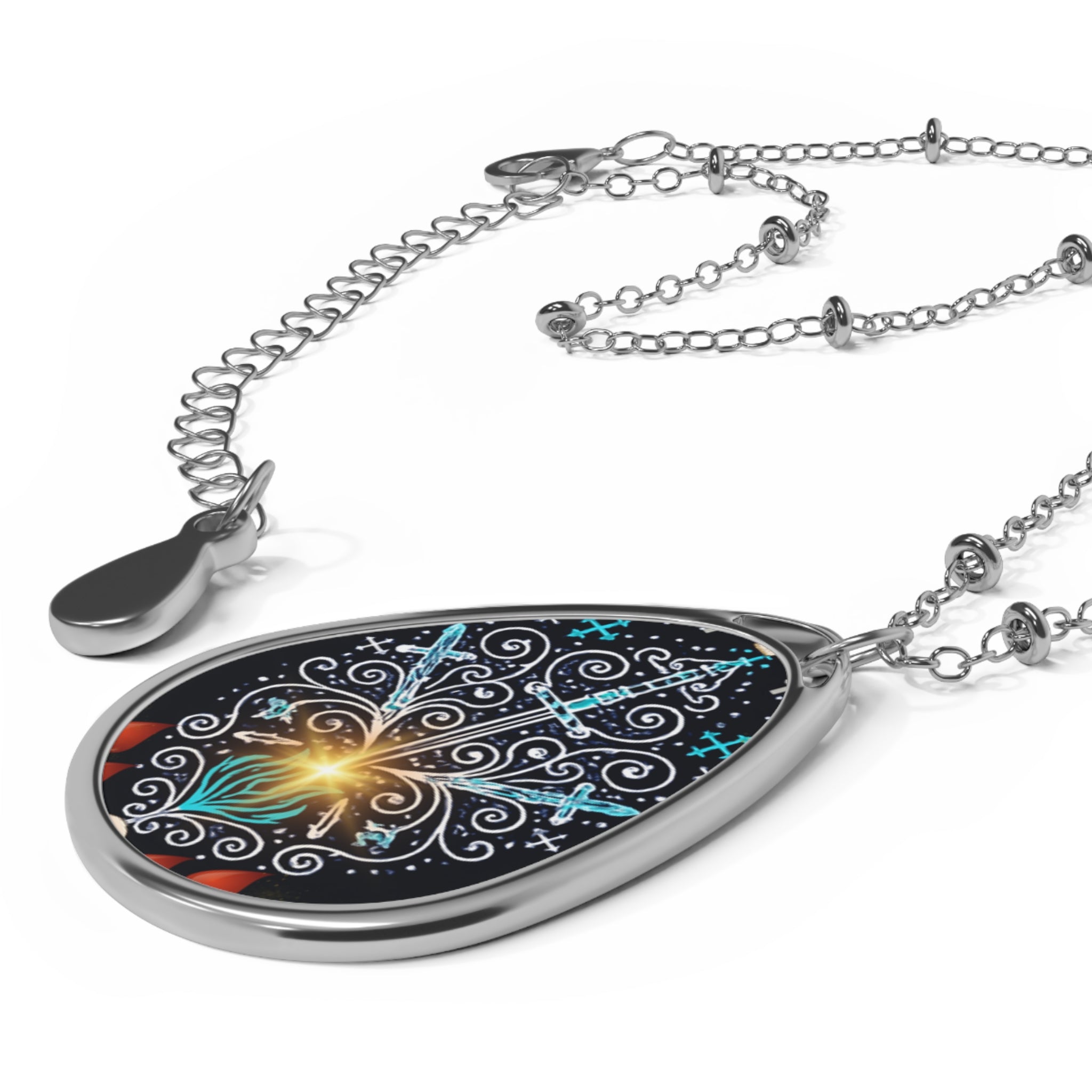 Voodoo Heart Collectins ,Elegant Black Teardrop Necklace with Intricate Design, Boho Jewelry for Women, Artisan Gift, Unique Statement Piece, Everyday Accessory