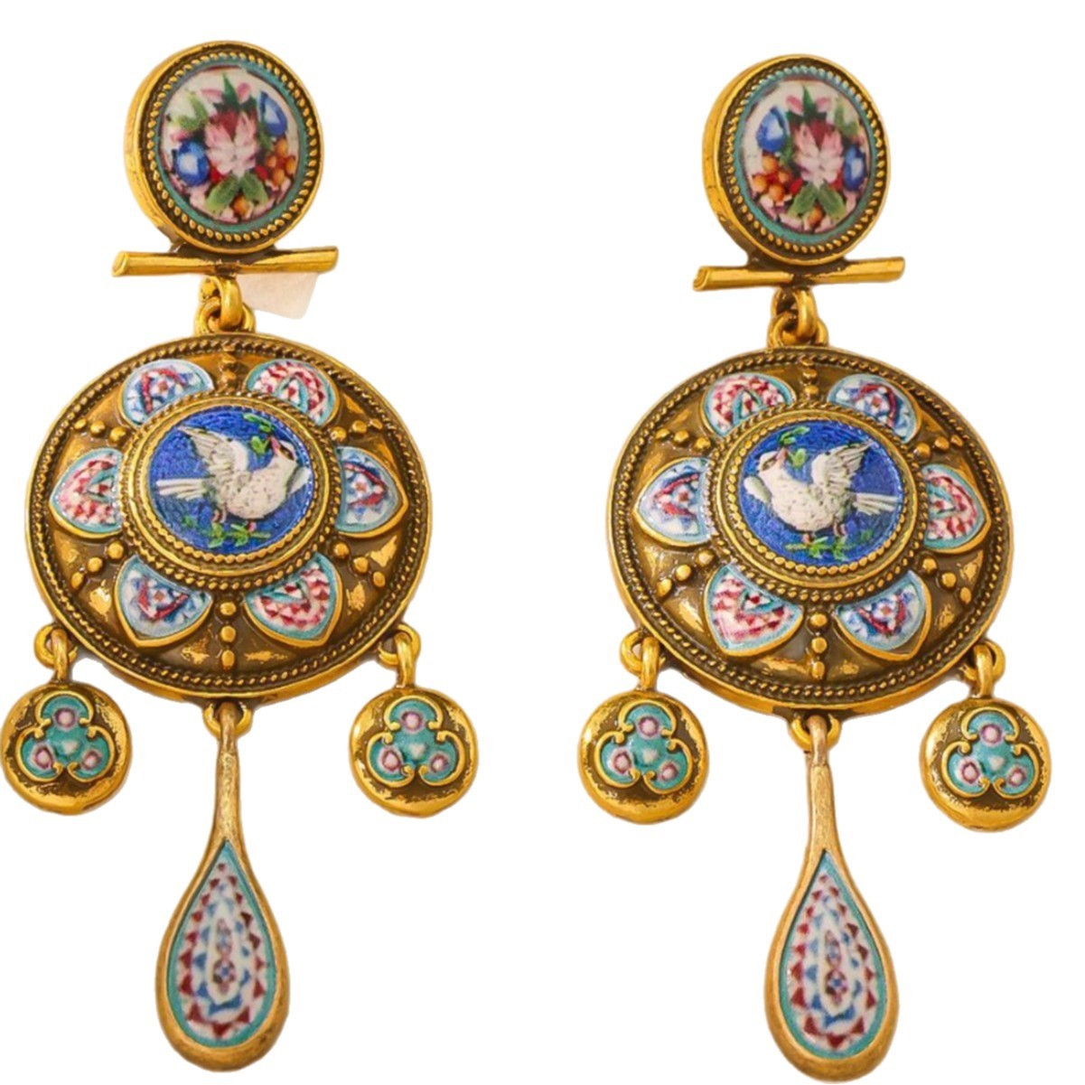 Vintage Court Style Rattle Drum Ear Studs Mid-ancient Ethnic Style