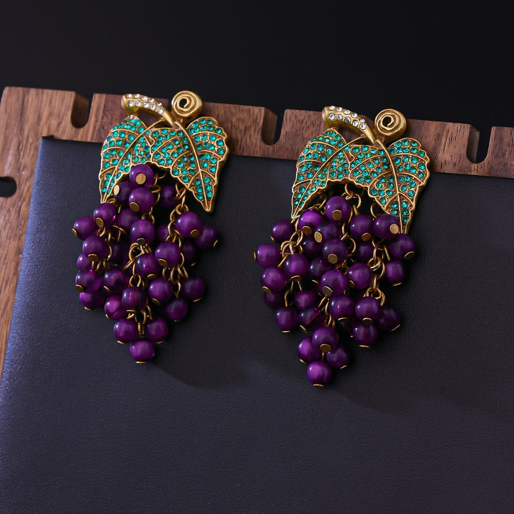 Grape Cluster Ear Studs Light Luxury High Sense Niche Temperament
