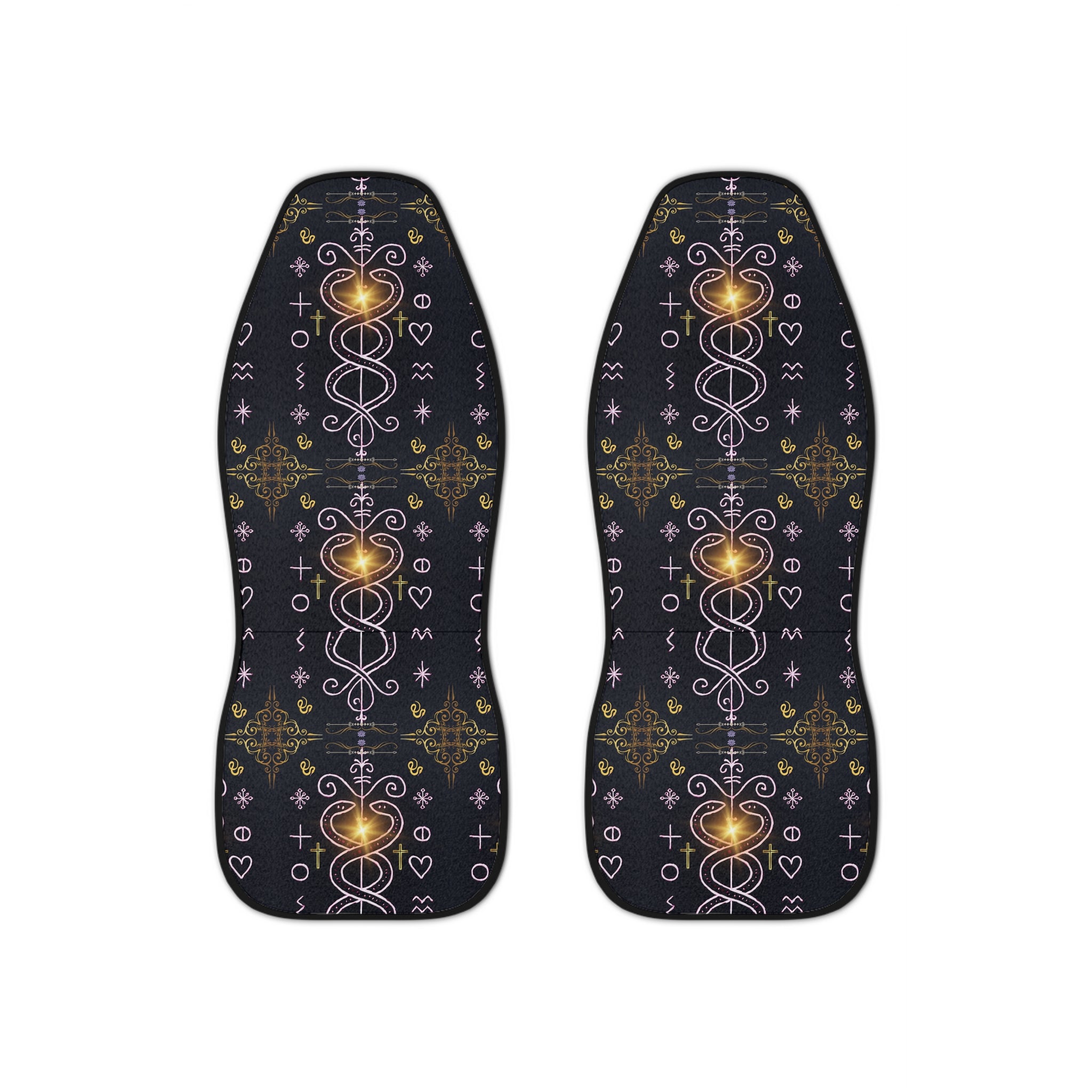 Dambala Car Seat Covers with Heart Patterns, Unique Automotive Decor, Gift for Car Lovers, Stylish Seat Protection, Road Trip Essentials