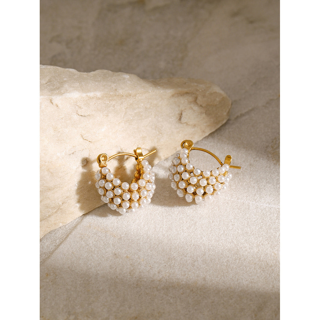Fashion Hollowed-out Cabas Inlaid Rhinestone Earrings