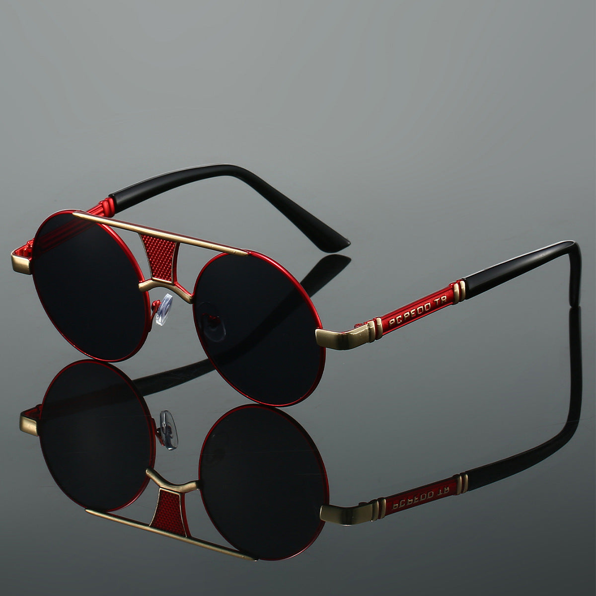 Men's Double Beam Round Frame Classic HD Fashion Sunglasses