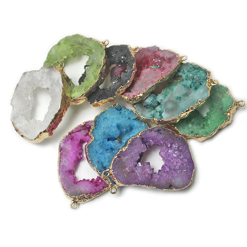 Rough Stone Ornament Irregular Accessories Slice Pendant